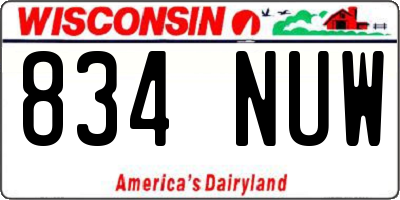 WI license plate 834NUW
