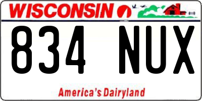 WI license plate 834NUX