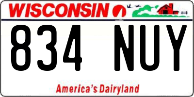 WI license plate 834NUY