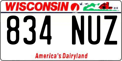 WI license plate 834NUZ