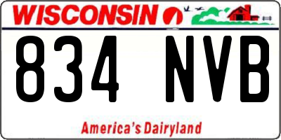 WI license plate 834NVB