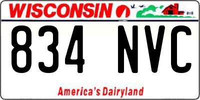 WI license plate 834NVC