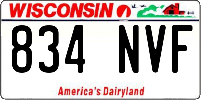 WI license plate 834NVF