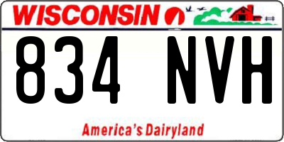 WI license plate 834NVH