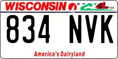 WI license plate 834NVK