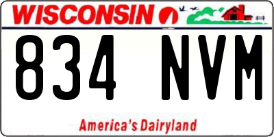 WI license plate 834NVM