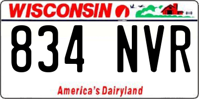WI license plate 834NVR