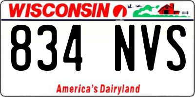 WI license plate 834NVS