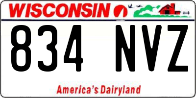 WI license plate 834NVZ