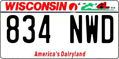WI license plate 834NWD