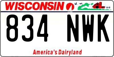 WI license plate 834NWK