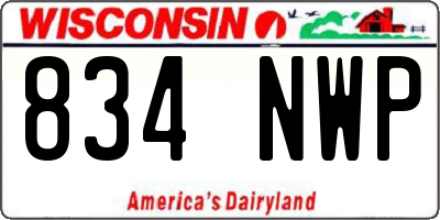 WI license plate 834NWP