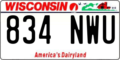 WI license plate 834NWU