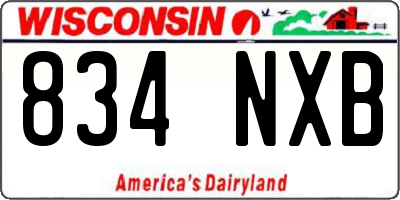WI license plate 834NXB