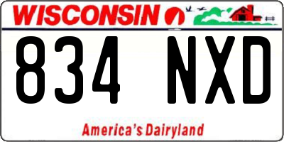 WI license plate 834NXD