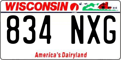 WI license plate 834NXG