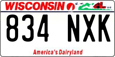 WI license plate 834NXK