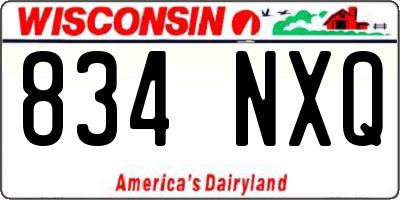 WI license plate 834NXQ