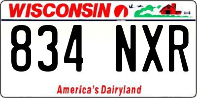 WI license plate 834NXR