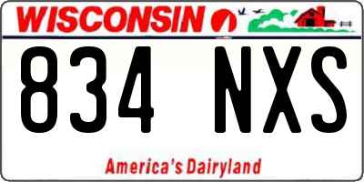 WI license plate 834NXS