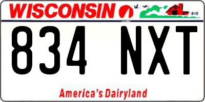 WI license plate 834NXT