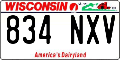 WI license plate 834NXV