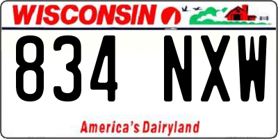 WI license plate 834NXW