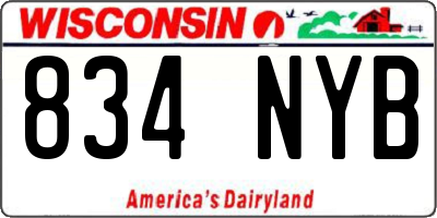 WI license plate 834NYB