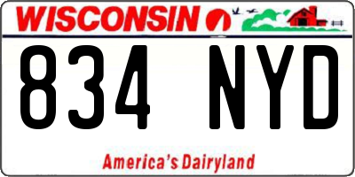 WI license plate 834NYD