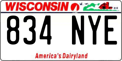WI license plate 834NYE