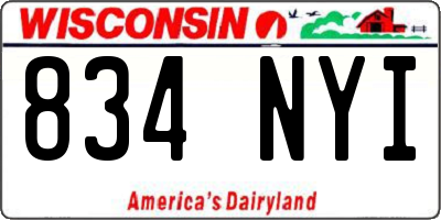 WI license plate 834NYI
