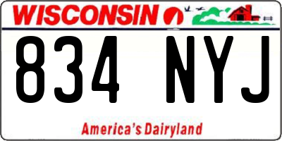 WI license plate 834NYJ