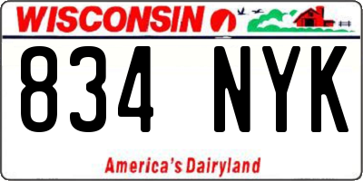 WI license plate 834NYK