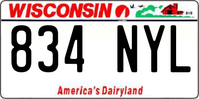 WI license plate 834NYL