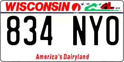 WI license plate 834NYO