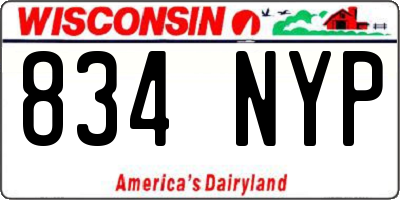 WI license plate 834NYP