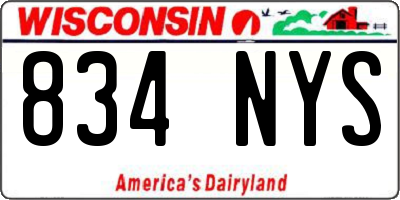 WI license plate 834NYS