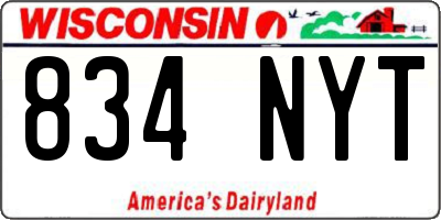 WI license plate 834NYT