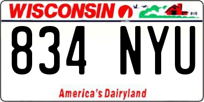 WI license plate 834NYU