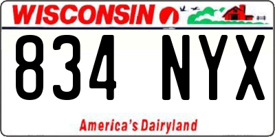 WI license plate 834NYX
