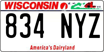 WI license plate 834NYZ