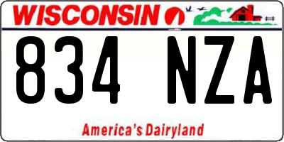 WI license plate 834NZA