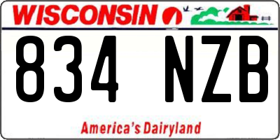 WI license plate 834NZB