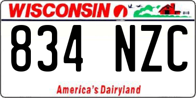 WI license plate 834NZC