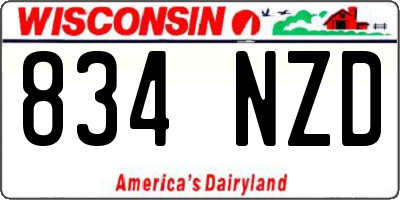 WI license plate 834NZD