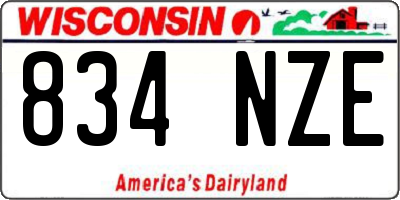 WI license plate 834NZE