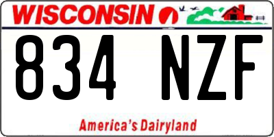 WI license plate 834NZF