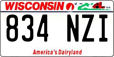 WI license plate 834NZI