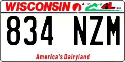 WI license plate 834NZM