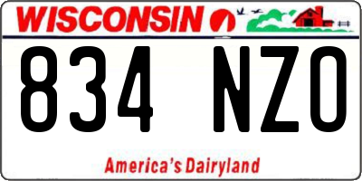 WI license plate 834NZO